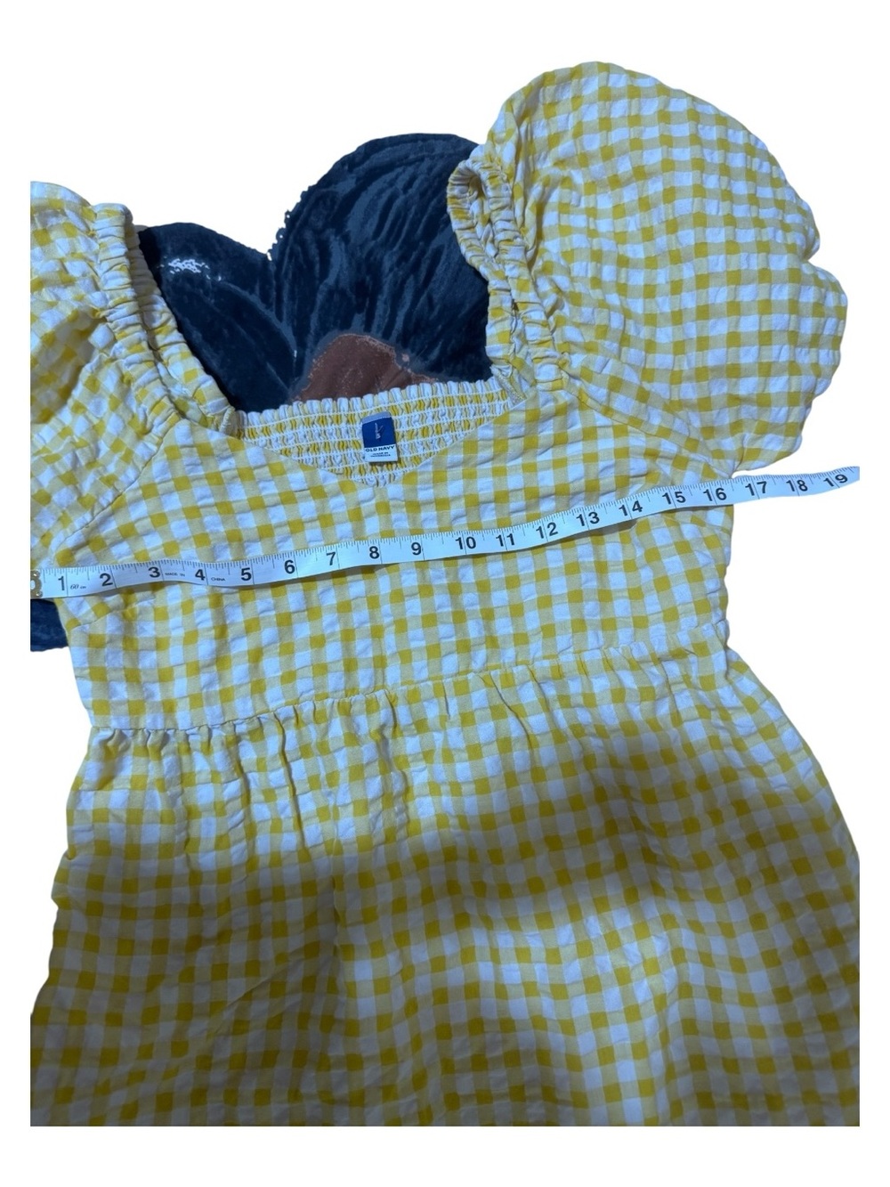 Old Navy Yellow Gingham Puff-Sleeve Mini Dress - Picture 4 of 6